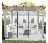 JIwqDY Outdoor Clear Waterproof Tarpaulin Curtains, Transparent Tarpaulin Side Panels Pergola Patio Porch Gazebo Heavy Duty Curtains, with Zipped Door (Color : Clear, Size : 2.2X2m/7.2x6.5ft)