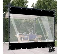 JIwqDY Outdoor Curtain, Clear PVC Tarps Heavy Duty Gazebos Balcony Curtains Waterproof Tarpaulin Panel, Anti-Tear, Anti-Aging, Customizable (Color : Black, Size : 3x2m(9.8x6.5ft))