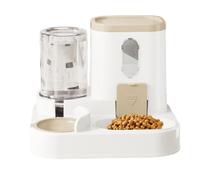 Jiwyunlu Cat Food Feeder and Waterer Set | Auto Cat Food Dispenser Set | Automatic Dispenser and Water Bowl for Pets Small Cats