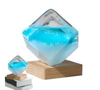 Jiwyunlu Storm Glass Weather Predictor - Cube Storm Glass Weather Forecaster - Cube Barometer Desktop Decoration with Wooden Base, for Home Bedroom Study and Office Ornament