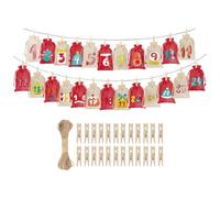 Jixcderm Calendar Advent Bags,Christmas Decor 24-Day Fillable | Empty Drawstring Bags with Numbers | for Adults Family Friends Candy Chocolate Snacks Toys Wedding Birthday