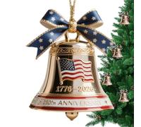 Jixcderm Christmas Bell Ornaments, US Founding Commemorative Ornament, 1776-2026 250th America's Founding Keepsake Bell for Christmas Tree Mantel Door Window Wreath Memorial Day Party Patriotic
