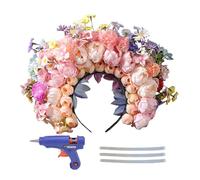 Jixcderm Flower Headband,Bridal Flower Crown - Flower Crowns Headband Making Kit, Beautiful Bride Headbands for Wedding, Photo Props