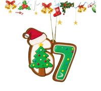 Jixcderm Funny Christmas Ornaments | 2D Acrylic Funny Reusable Home Decor - Fun Six Seven Pendant Party Decorations - for Holiday Birthday Wall Door Window Indoor Outdoor Living Room Bedroom