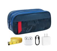 Jixcderm Large Capacity Pencil Pouch | Stationery Bag for Students - Double-Layer Zipper Stationery Bag for Teenagers Artists Travelers Students Teachers Office Desk Classroom Art Class Travel