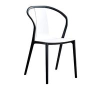 JIXDILO Plastic Chair, Nordic Style Negotiation Chairs, One-Piece Molded Chair, Ergonomic Lounge Chairs, Rated Load Capacity: 120kg (Color : White)