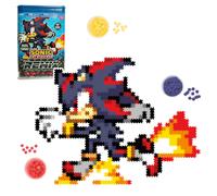 Jixelz Remix Sonic The Hedgehog Craft Kit - Running Shadow - No Heat or Glue Required - STEM Building Toys - Pixel Art for Bedroom or College Dorm Roo