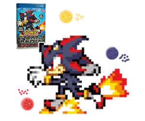 Jixelz Remix Sonic The Hedgehog Craft Kit - Running Shadow - No Heat or Glue Required - STEM Building Toys - Pixel Art for Bedroom or College Dorm Roo