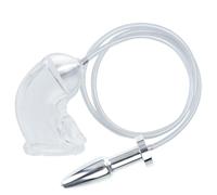 JiXGzAo 2-in-1 Dilator Urethra Silicone Penis Sleeve with Stainless Steel Hollow Anal Plug Anal Dilator Urinal Piss Enema Anal Shower Extremely Erotic Sex Toy for Men Couples