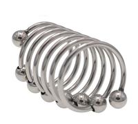 JiXGzAo BDSM Stainless Steel Testicle Ring with Ball Penis Cock Torture Chastity Divider Testicles CBT Stretcher Testicular Erection Longer Sex Toy