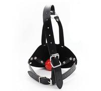 JiXGzAo Bondage Hood with Mouth Gag Silicone Ball SM Leather Headband BDSM Muzzle with Mouth Gag Ball Adjustable Slave Fetish Extreme Sex Toys Women Men