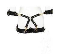 JiXGzAo Bondage Set Restraints Handcuffs Belt Bondage Kit BDSM Leather Hand Restraints Harness Leather Restraint Extreme Restraint Fetish Role Play Slave Sex Toy for Women Men