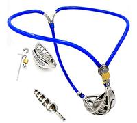 JiXGzAo Chastity Belt for Men, Chastity Belt Chastity Cage Bondage Set Removable Anal Plug Fetish Slave Sex Toy Stainless Steel Material