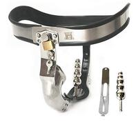 JiXGzAo Chastity Belt for Men Chastity Belt for Men Chastity Cage Chastity Cage Stainless Steel Material with Removable Anal Plug SM Fetish