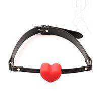 JiXGzAo Heart Shape Gag Silicone Mouth Adjustable SM with Leather Flirt Bondage Spreader Role Play Sex Toys Ball Toy for Couples