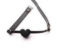 JiXGzAo Heart Shape Gag Silicone Mouth Adjustable SM with Leather Flirt Bondage Spreader Role Play Sex Toys Ball Toy for Couples