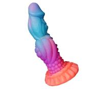 JiXGzAo Realistic Dildo Bad Dragon Monster Fantasy Dinosaur Glow in The Dark Dildo Buttplug with Powerful Large Suction Cup and Knot Soft Silicone Sex Toy for Male Female Couple