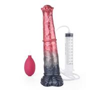 JiXGzAo Realistic Squirt Dildo Soft Animal Horse Penis with Suction Cup, Sperm Spray Function Anal Dildo Plug with Real Veins G-Spot Vaginal Anal Sex Toy for Women Men
