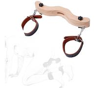 JiXGzAo Restraint Adjustable Oak Scrotum Clip Real Ankle Cuffs Bondage Set Testicles Ball Stretcher CBT Torture Props SM Testicle Press Clamp Squeezer Leg Spreader Foot Pillory