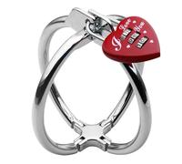JiXGzAo SM Bondage Restraints Metal Handcuffs, Lockable Stainless Steel Wrist Cross Sex for Couples Role Play Flirt Game Fetish Slave Toy