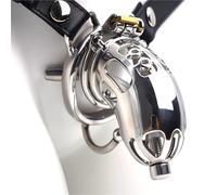 JiXGzAo Stainless Steel Penis Cage, Chastity Belt Set, Urethral Dilator Anti-Separation Ring and Other Functions are Integrated Into Sex Toy to Satisfy SM Lovers