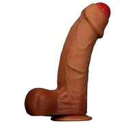 JiXGzAo with Strong Suction Cup, Classic with Foreskin Glans, Real Veins and Plump Testicles Anal Sex Toy for Women Men