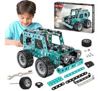 Jixin Xyzhi Buildable 3D Metal Engineering Kit 194-Piece STEM Set for Ages 8-16 Develops Logic Skills DIY Project Gift for Kids (Blue)