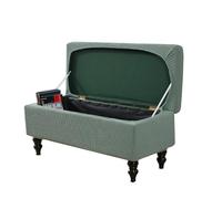 JIXINHEKEJI 2-Piece Stretch Jacquard Ottoman Cover - Non-Slip Elastic For Rectangular Folding Storage Footrest(Size:31.50" - 43.31"（80 - 110 cm,Color:Green)