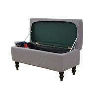 JIXINHEKEJI 2-Piece Stretch Jacquard Ottoman Cover - Non-Slip Elastic For Rectangular Folding Storage Footrest(Size:47.24" - 62.99"（120 - 160 cm）,Color:Light Gray)
