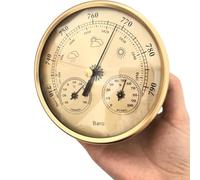JIXINYU 3 in 1 Barometer Weather Station,Barometer Thermometer Hygrometer,Wall Mounted Thermometer for Indoor and Outdoor Use(Color:Gold)