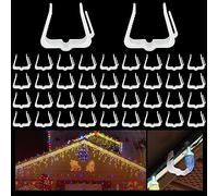 jixsloft Plastic Christmas Light Hanger Clips, Fascia Board Clips, Deck Banister Light Clips, Holiday Light Clips Hangers Outside Indoor for Fascia Board in Thickness from 1''-1 5/8" (50PCS)