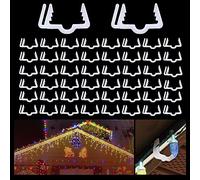 jixsloft Plastic Christmas Light Hanger Clips, Fascia Board Clips, Deck Banister Light Clips, Holiday Light Clips Hangers Outside Indoor for Fascia Board in Thickness from 3/4''-7/8" (50PC)