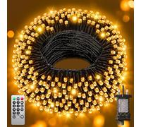 JIXXULVU Cluster Christmas Lights Outdoor, 15m 500LEDs Xmas Tree Fairy Lights Waterproof, Timer & Memory, 8 Modes Dimmable Plug in Fairy for Decor Outside Tree Wedding Patry Warm White