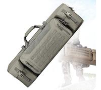 JIXYLN 90cm/107cm Double Rifle Bag Outdoor Tactical Carbine Cases Webbing Secondary Gun Compartment Quick Detach Buckles Inner Storage Backpack Straps Lockable 36/42 Inch Gun Bag,Grey-36in/90cm