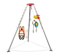 JIXYLN Confined Space Tripod Kit 1200Lbs 1800 2600 Lbs, Rescue Tripod System Equipment Hoist/Safety Fire Rescue Tools Derrick Crane, For Exploration Well Manhole Tunnel Sewer Vert