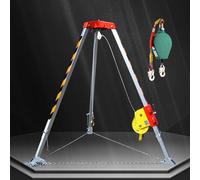 JIXYLN Confined Space Tripod Kit Confined Space Tripod Hoist with Fall Arrester Safety Self-Locking Fire Rescue Tripod Kits Pipe/Harsh Conditions Rescue Tripod,1800lbs Winch