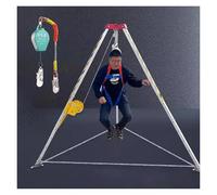 JIXYLN Fall Arrest Kits,Portable Lifting Tripod Heavy Duty Rescue Tripod and Winch for Confined Spaces/Lifesaving/Well/Sewer/Underground Pipe, Emergency Life Saving Equipment Kits