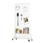 JIXYLN Gridwall Panel Display Stand, Movable Wire Gridwall Display Racks, Standing Grid Tower with Hooks, for Home Organization, Retail, Trade Show, Arts Craft Fair