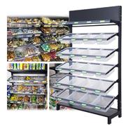 JIXYLN Large Supermarket Snack Racks Display Storage Basket, Floor-Standing 4 5 6 Tier Market Shelf for Candy Food Toys Crisps, Retail Stores Convenience Store Organizer Holder