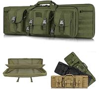 JIXYLN Rifle Cases Double Rifle Case Gun Bags for Rifles Soft Rifle Bwith Storashooting Ranrifle Bags/Khaki/118Cm