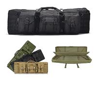 JIXYLN Rifle Cases Rifle Bag, Double Gun Case for Shooting Range, Soft Padded Rifle Backpack with Storage/Black/108Cm