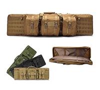 JIXYLN Rifle Cases Rifle Bag, Double Gun Case for Shooting Range, Soft Padded Rifle Backpack with Storage/Khaki/108Cm