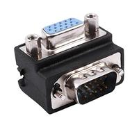 jiyaohui 15-Pin VGA Male to Female M/F Right Angle Adapter