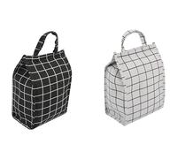jiyaohui 2Pcs Reusable Bag Insulated Lunch Box Canvas Fabric with Aluminum Foil,Lunch Tote Handbag Fordable for School,Office