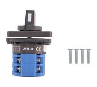 jiyaohui 8 Terminals 5 Positions Master Control Rotary Cam Switch 20A Black+Blue