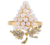 jiyaohui Grapes Napkin Rings Set of 6, with Glittering Imitation Diamond and Inlay Alloy Napkin Ring Holder