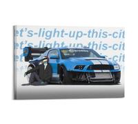 JIYAYCU American Supercar Poster Shelby GT500 Racing Car Decorative Painting Canvas Art Picture 24x36inch(60x90cm)