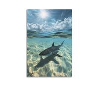 JIYAYCU Animal Artwork Poster Baby Shark Decorative Painting Canvas Art Picture 16x24inch(40x60cm)
