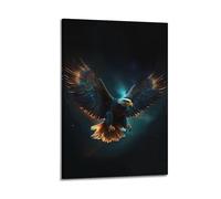 JIYAYCU Animal Artwork Poster Eagle Under The Stars Decorative Painting Canvas Art Picture 12x18inch(30x45cm)