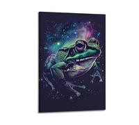 JIYAYCU Animal Artwork Poster Frogs in The Universe Decorative Painting Canvas Art Picture 08x12inch(20x30cm)